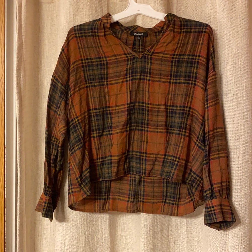 Madewell plaid top, size small